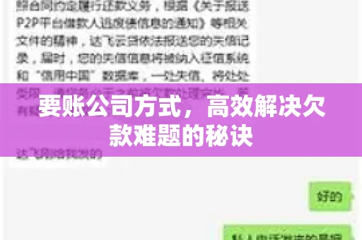 要账公司方式，高效解决欠款难题的秘诀