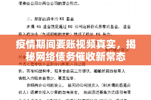 疫情期间要账视频真实，揭秘网络债务催收新常态