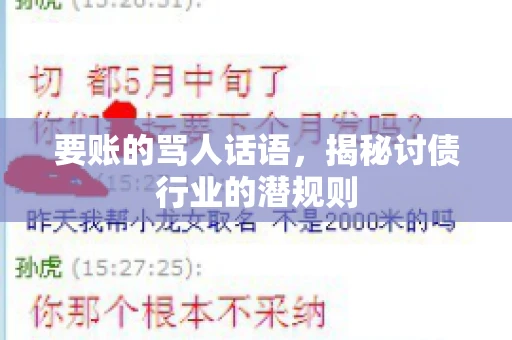 要账的骂人话语,揭秘讨债行业的潜规则 要账的骂人话语,揭秘讨债行业的潜规则