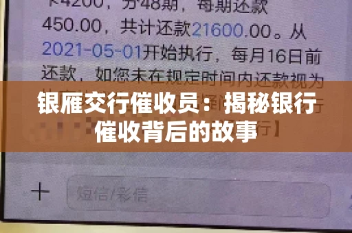 银雁交行催收员：揭秘银行催收背后的故事