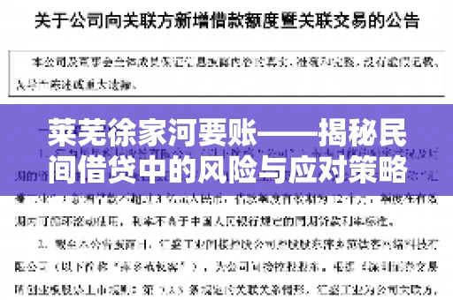 莱芜徐家河要账——揭秘民间借贷中的风险与应对策略