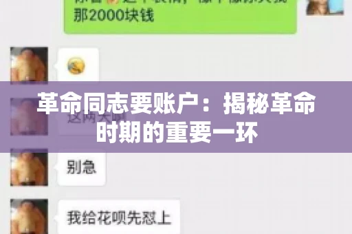 革命同志要账户：揭秘革命时期的重要一环