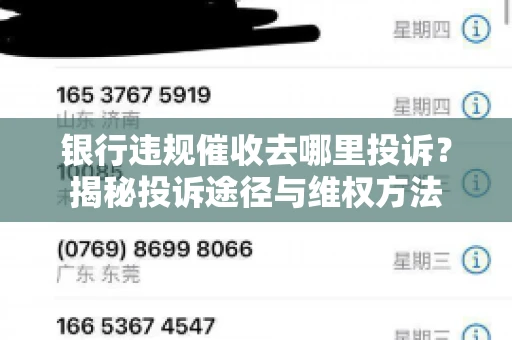 银行违规催收去哪里投诉？揭秘投诉途径与维权方法